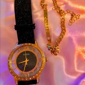 Guess watch and bracelet set